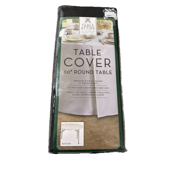 Table Attire Red Banquet to the Floor Tablecloth 60" Round Table 100% Polyester - Picture 5 of 5